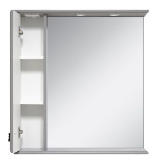 Зеркальный шкаф с подсветкой Misty Лувр 75см левый серый